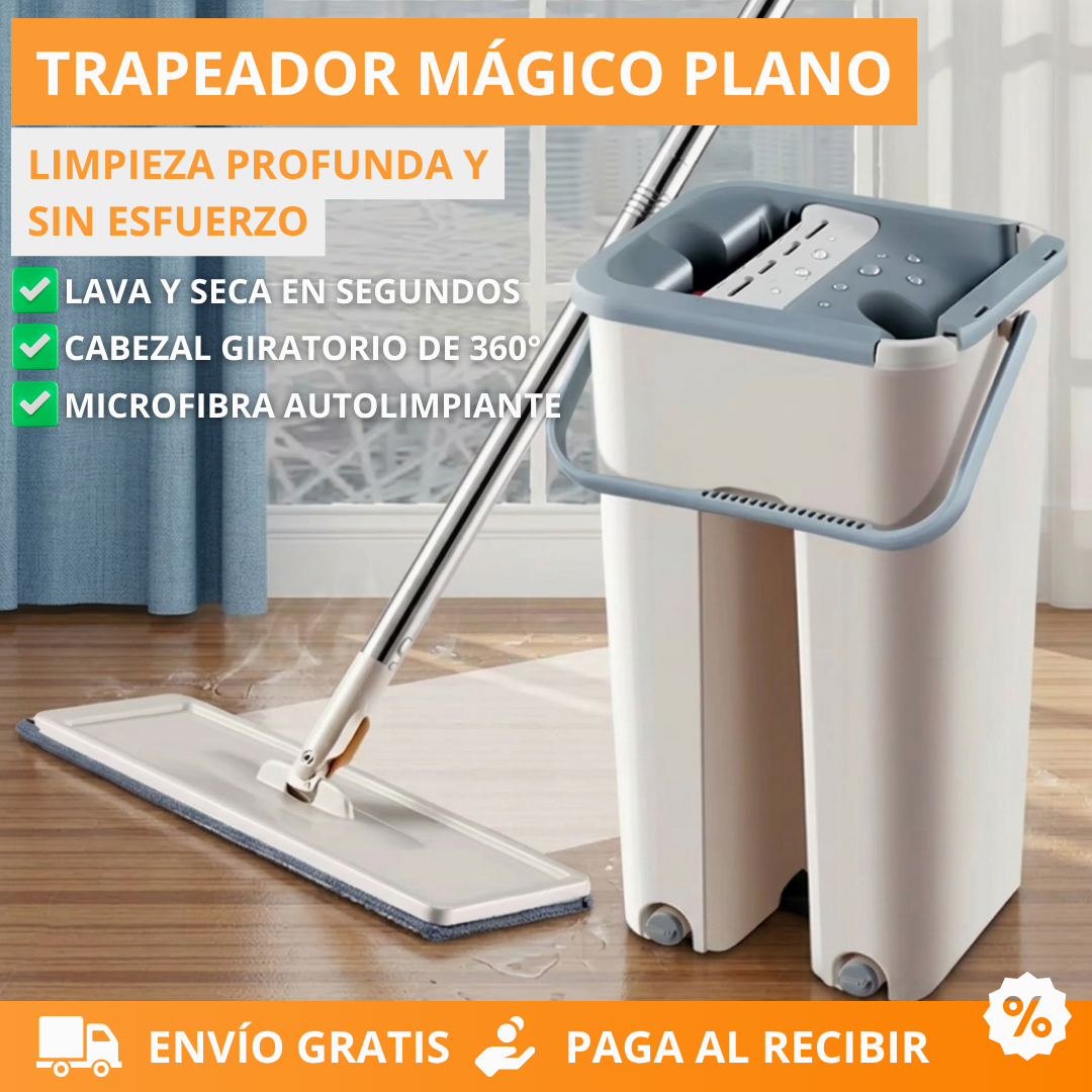 Mopa, Balde y Paño de Microfibra Autolimpiante