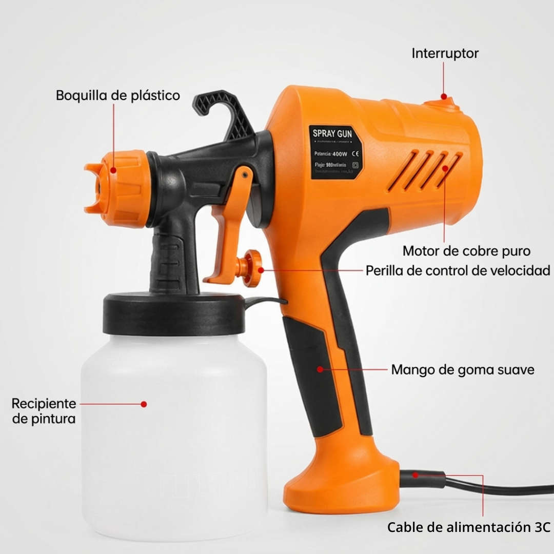 Pistola Pulverizadora Eléctrica Profesional para Pintura