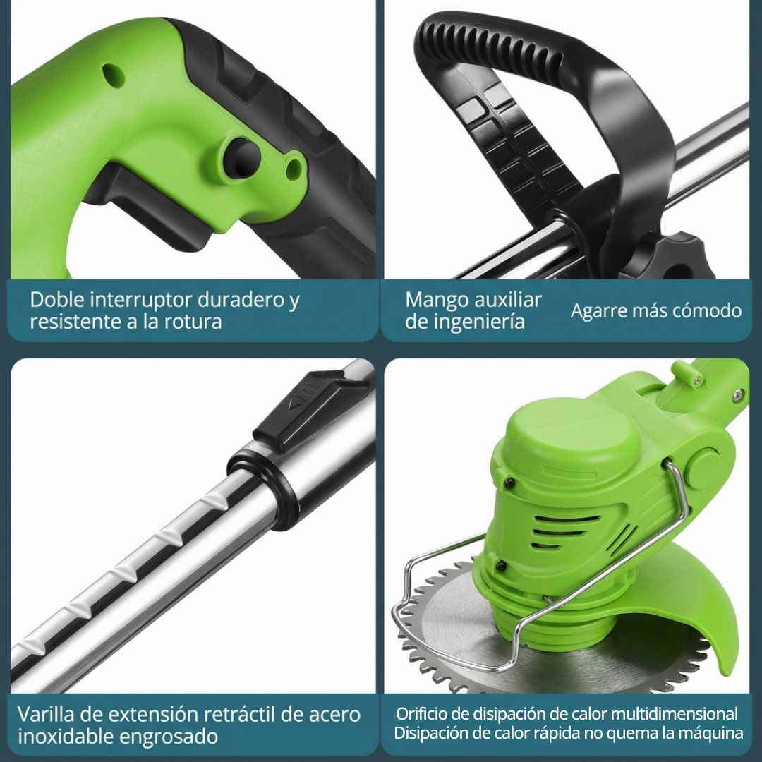 Podadora y Desbrozadora Eléctrica Inalámbrica Multiusos