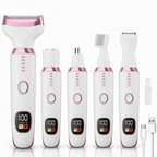 Máquina Depiladora Femenina 5 en 1 Recargable con Visor LED