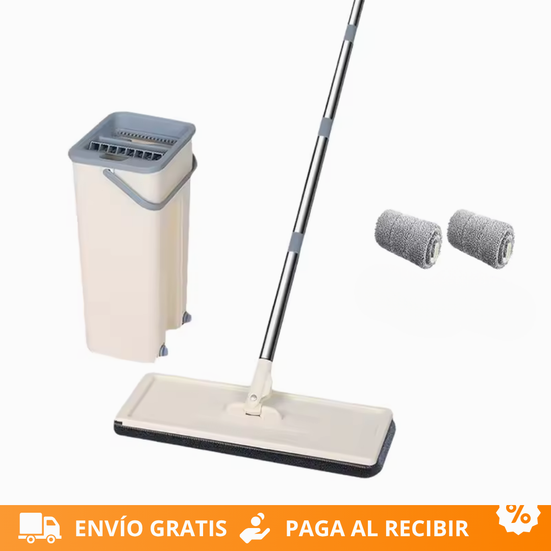 Mopa, Balde y Paño de Microfibra Autolimpiante